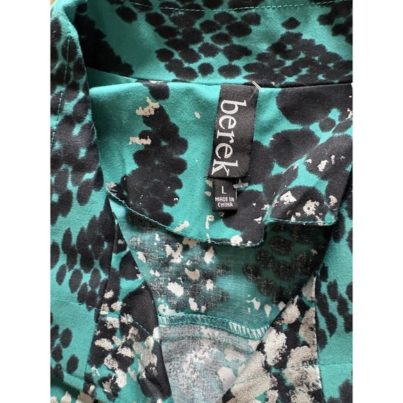 Berek Jacket Sz L Blue White Black Crystal Like Buttons Art To Wear Abstract - Picture 2 of 5